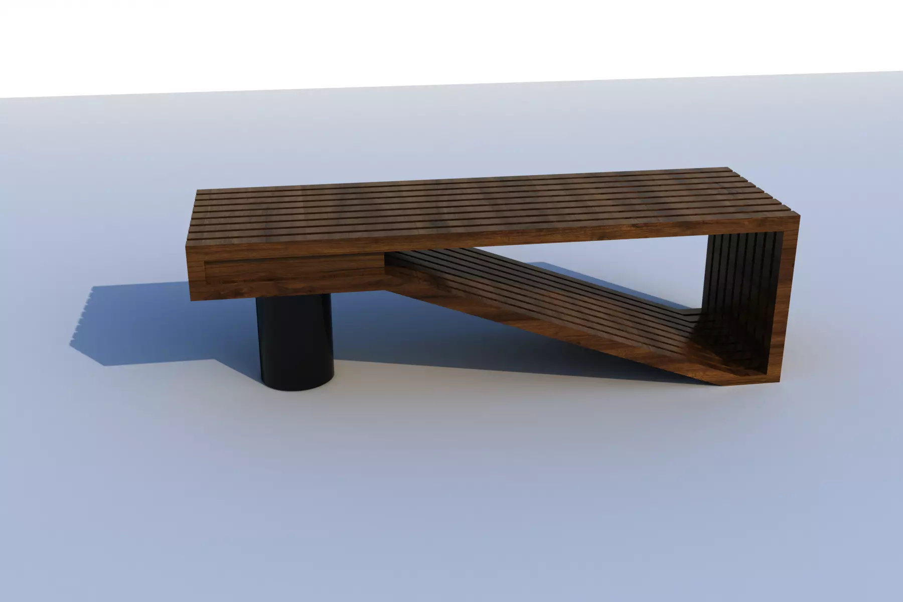 wooden coffee table 3D model_0