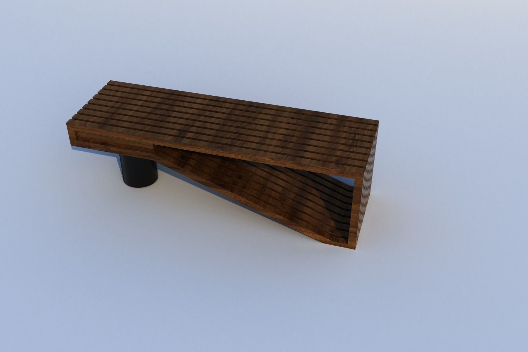 wooden coffee table 3D model_1