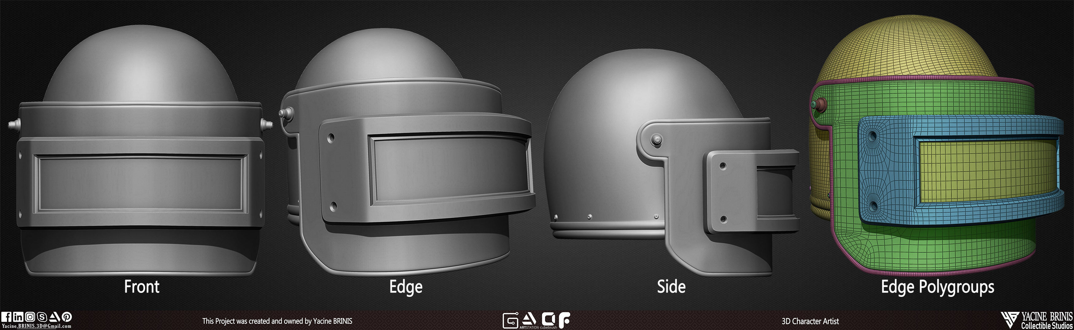 Pack of 20 Helmets Volume 01 Low-poly 3D model_10