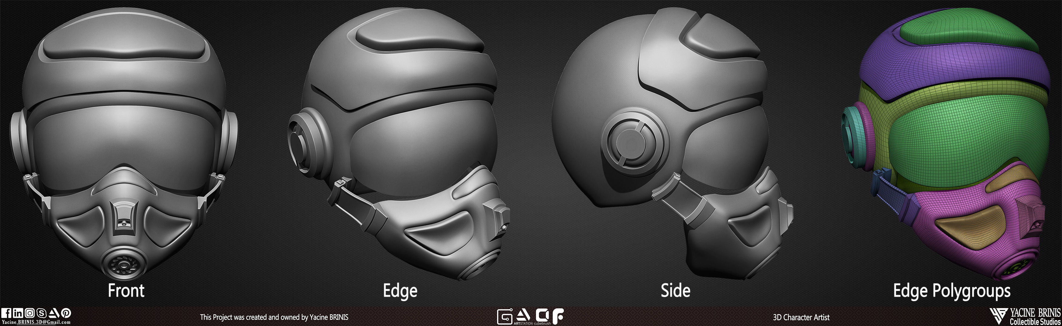 Pack of 20 Helmets Volume 01 Low-poly 3D model_19
