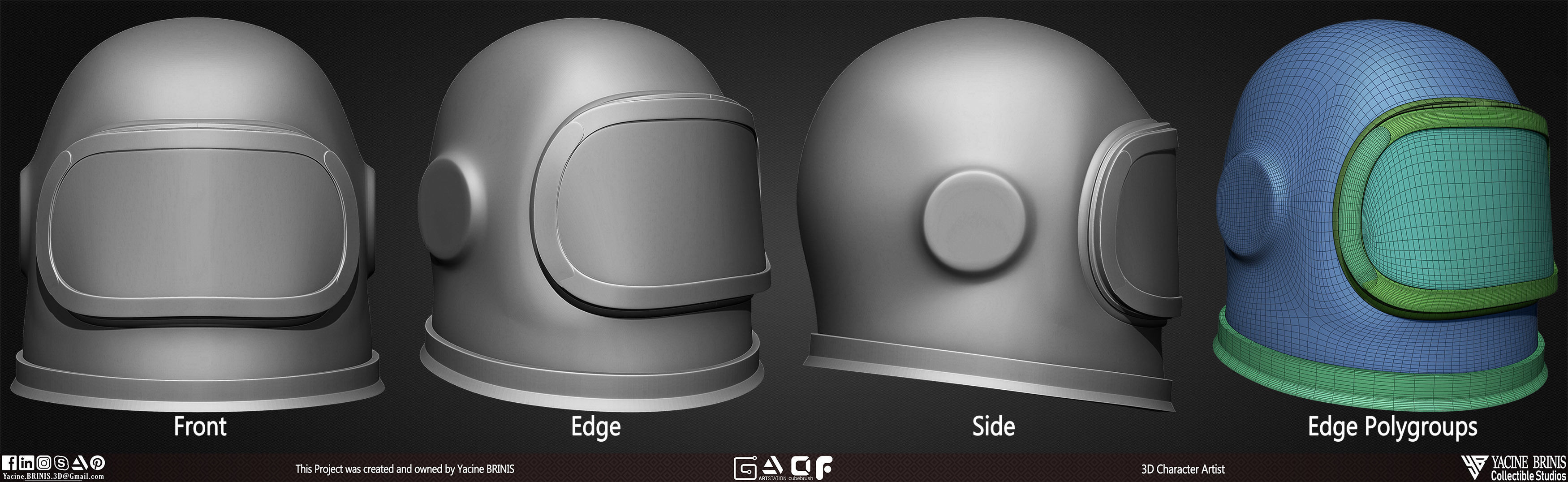 Pack of 20 Helmets Volume 01 Low-poly 3D model_15