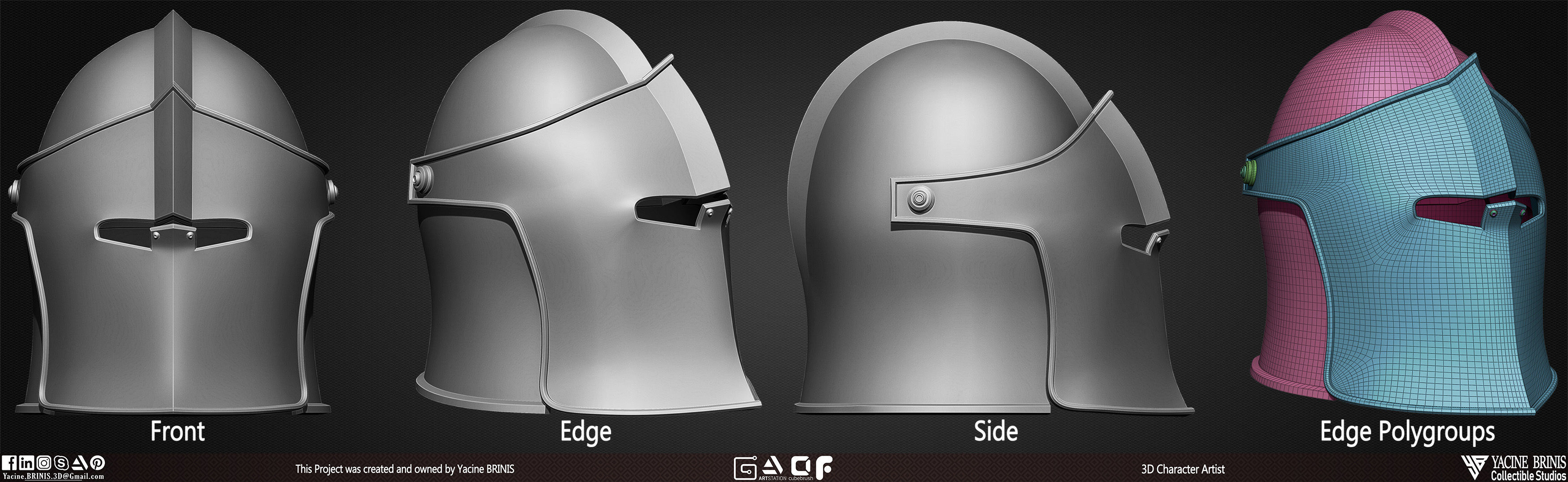 Pack of 20 Helmets Volume 01 Low-poly 3D model_25