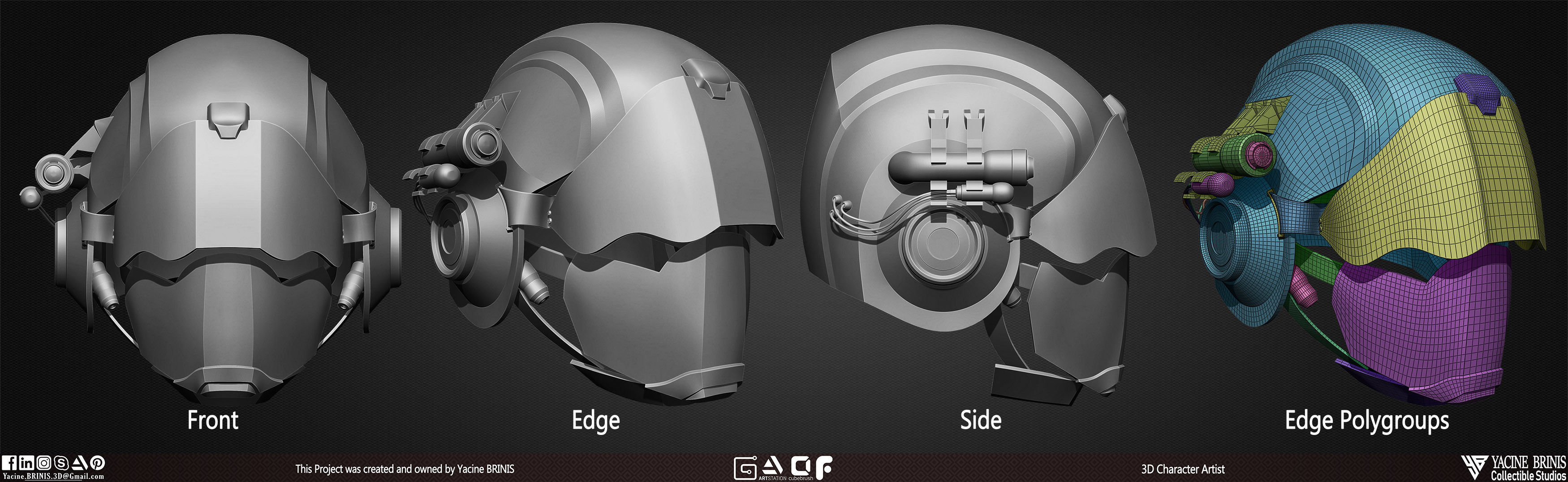 Pack of 20 Helmets Volume 01 Low-poly 3D model_6