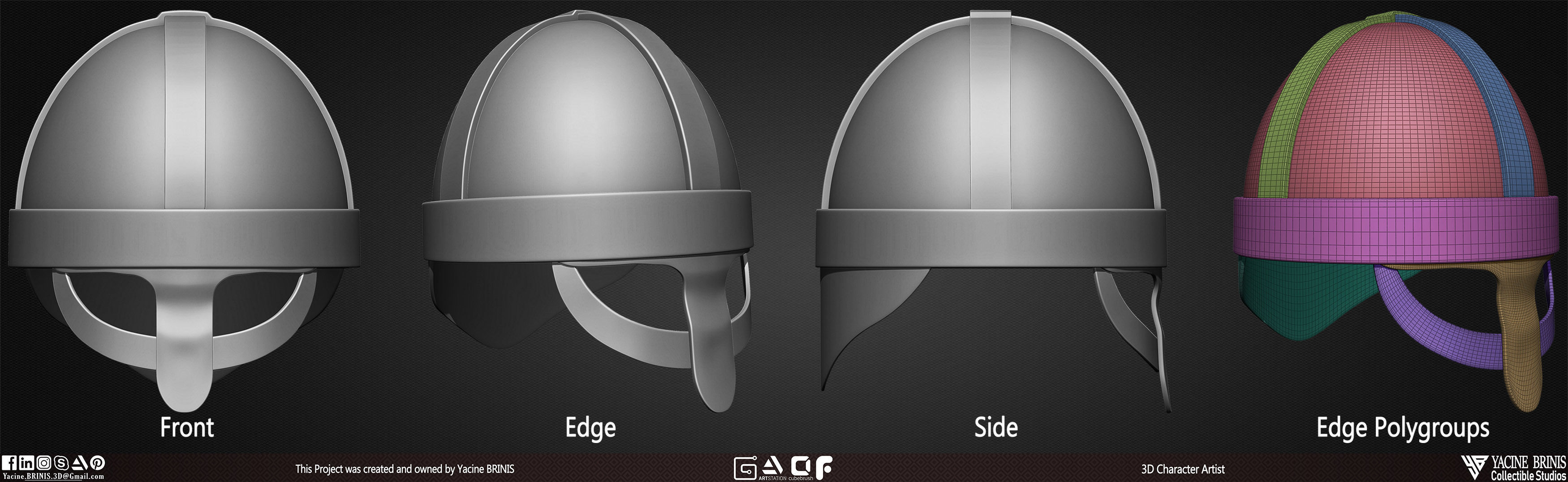 Pack of 20 Helmets Volume 01 Low-poly 3D model_13