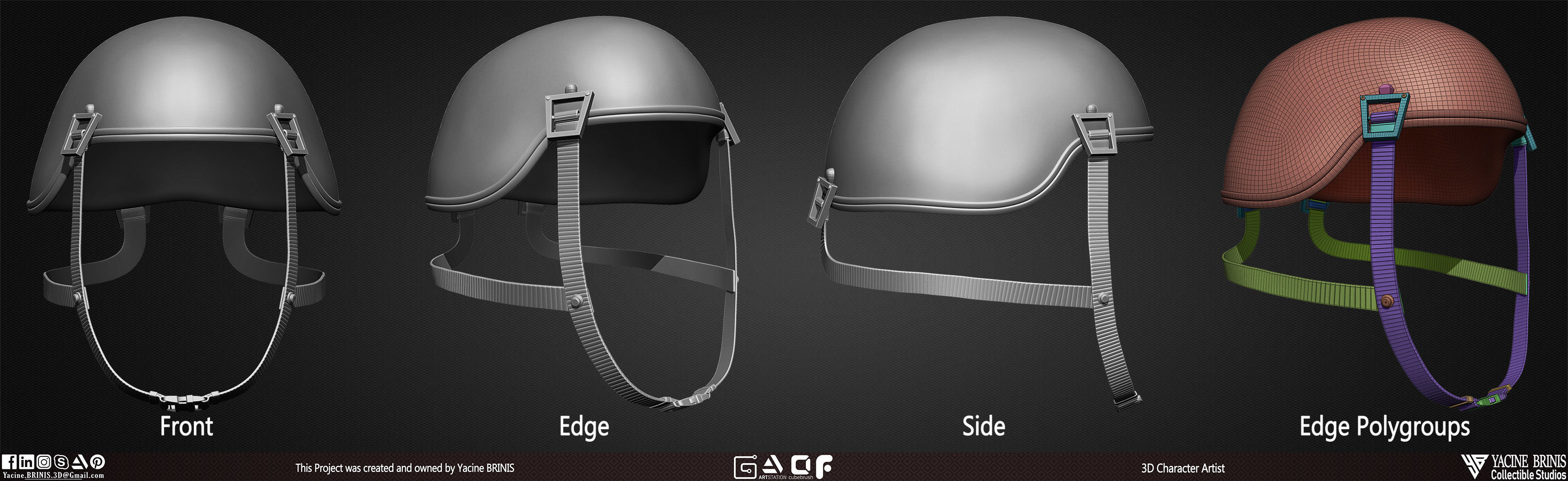 Pack of 20 Helmets Volume 01 Low-poly 3D model_11