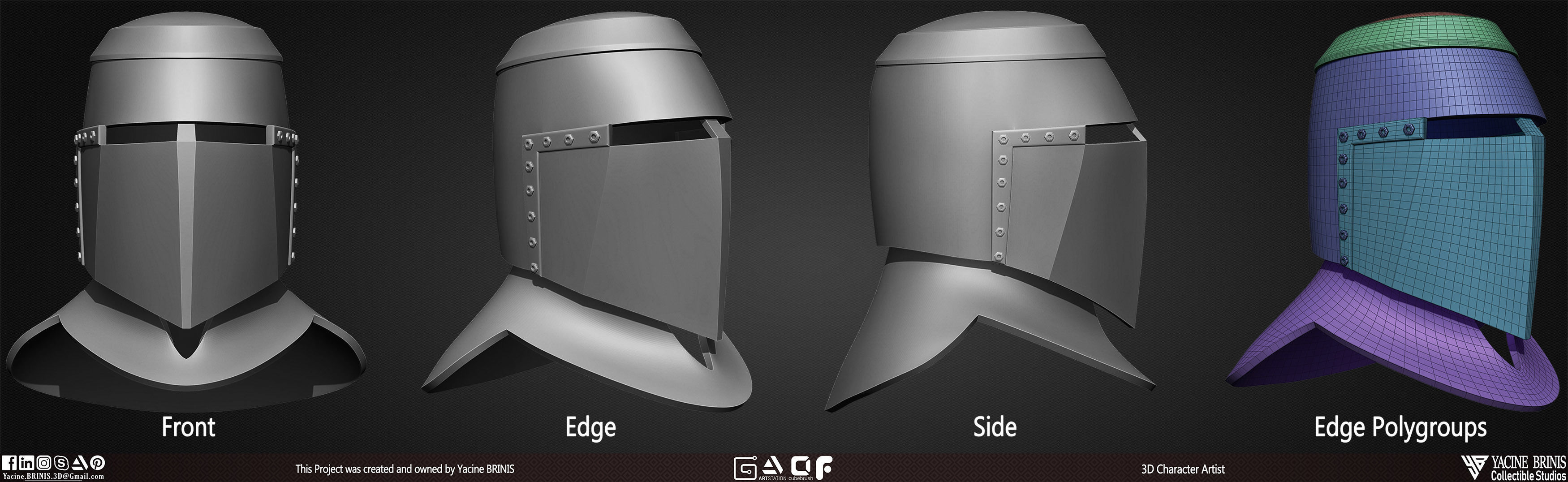 Pack of 20 Helmets Volume 01 Low-poly 3D model_17