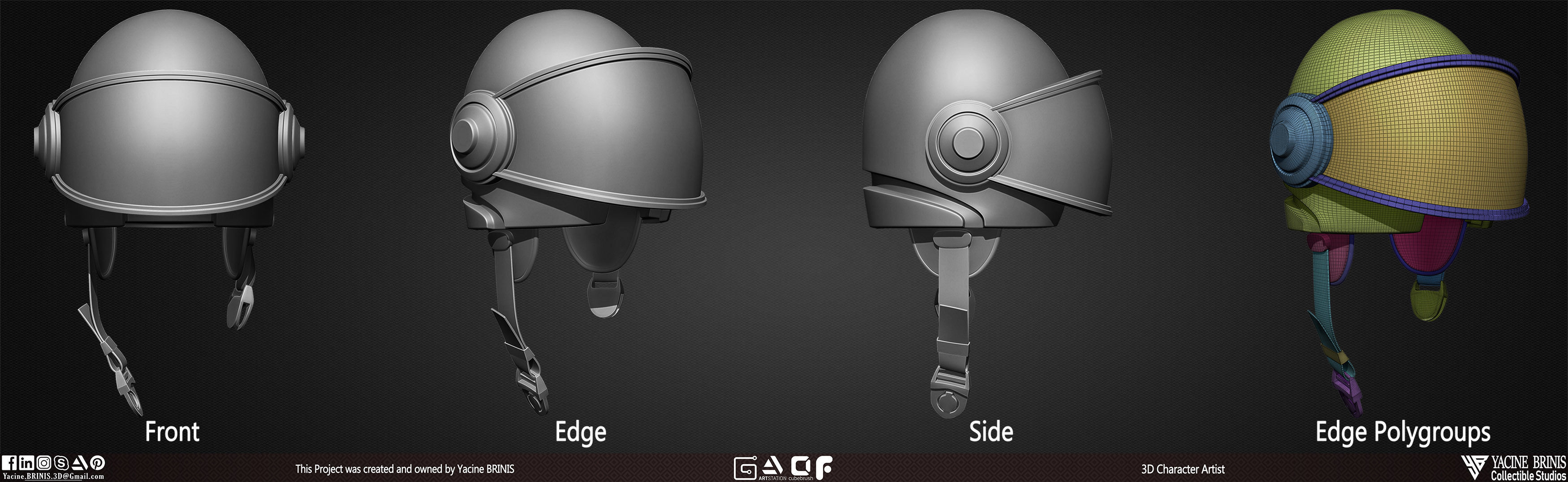 Pack of 20 Helmets Volume 01 Low-poly 3D model_16