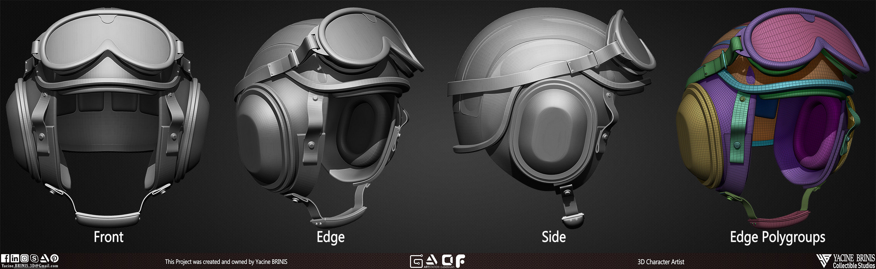 Pack of 20 Helmets Volume 01 Low-poly 3D model_22