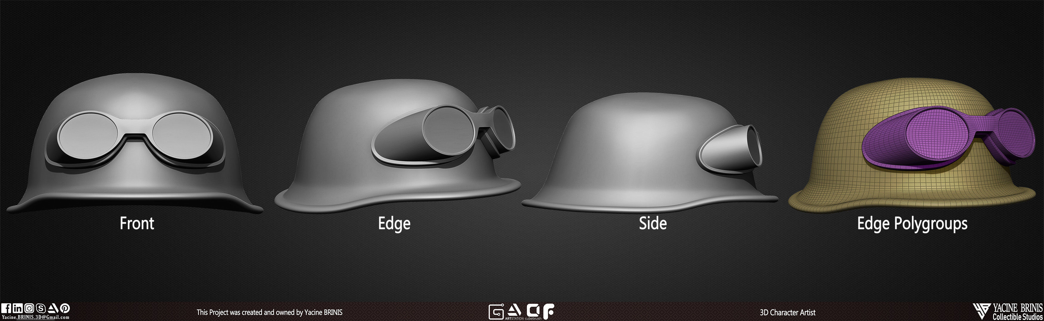 Pack of 20 Helmets Volume 01 Low-poly 3D model_23