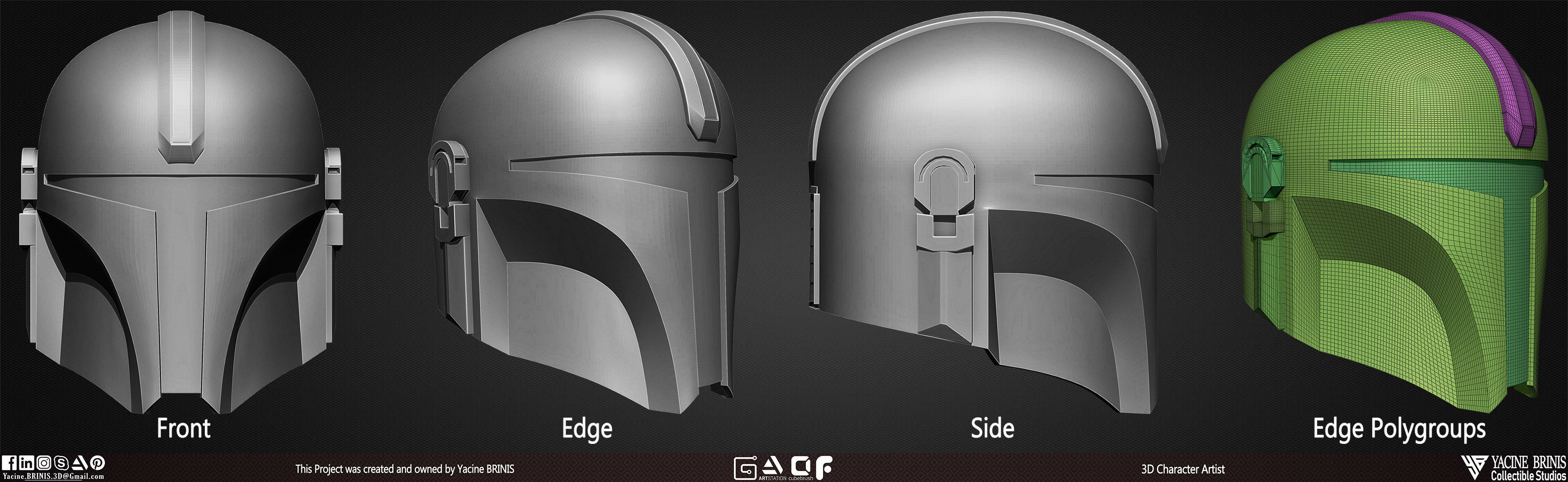 Pack of 20 Helmets Volume 01 Low-poly 3D model_14