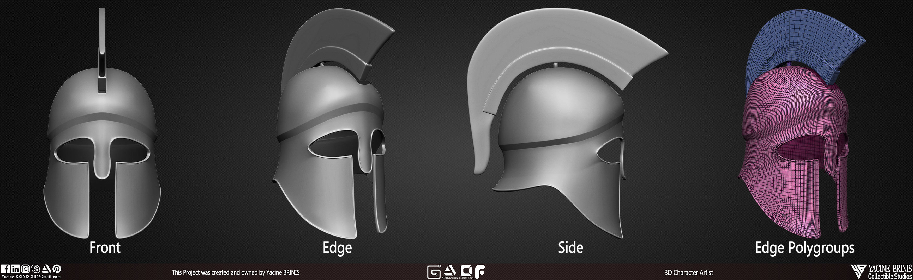 Pack of 20 Helmets Volume 01 Low-poly 3D model_8