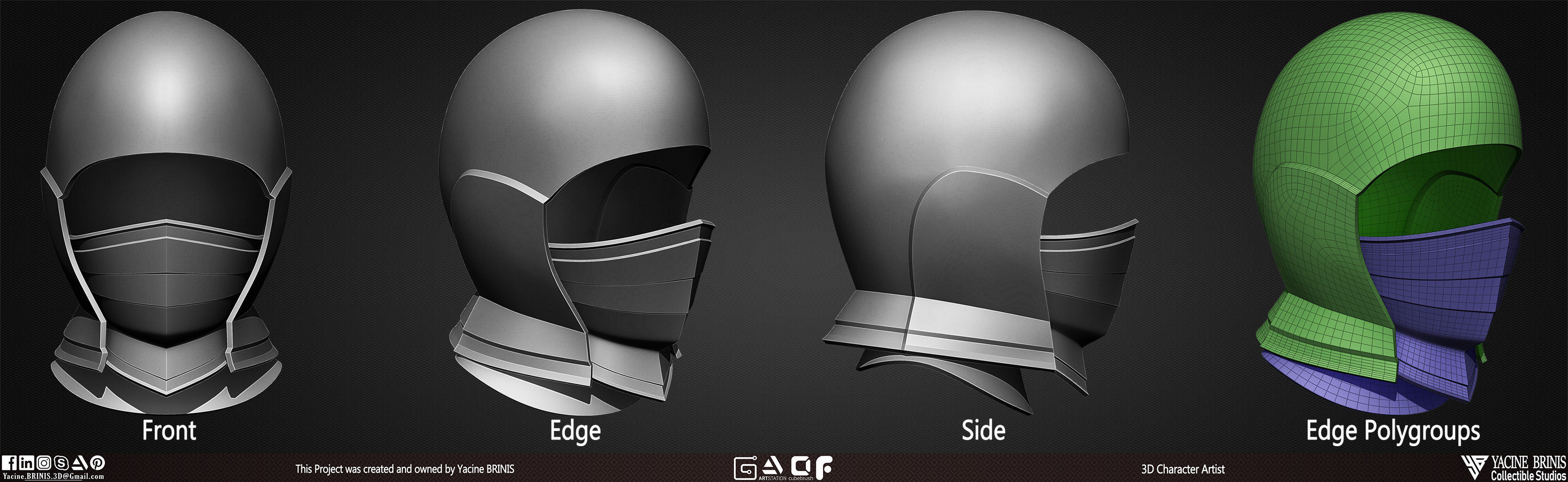 Pack of 20 Helmets Volume 01 Low-poly 3D model_18