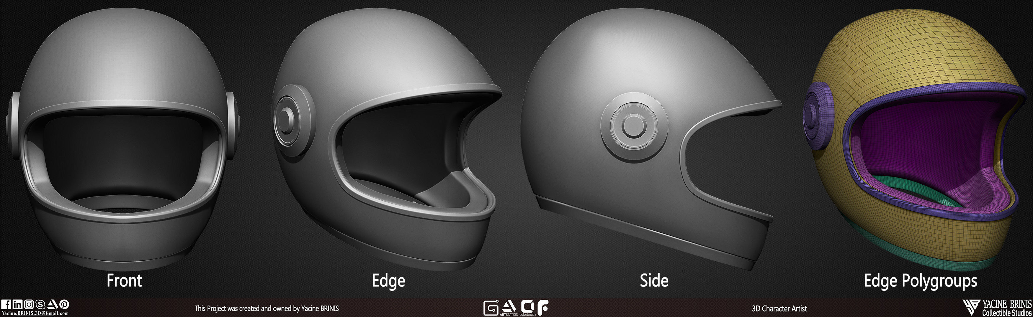 Pack of 20 Helmets Volume 01 Low-poly 3D model_20