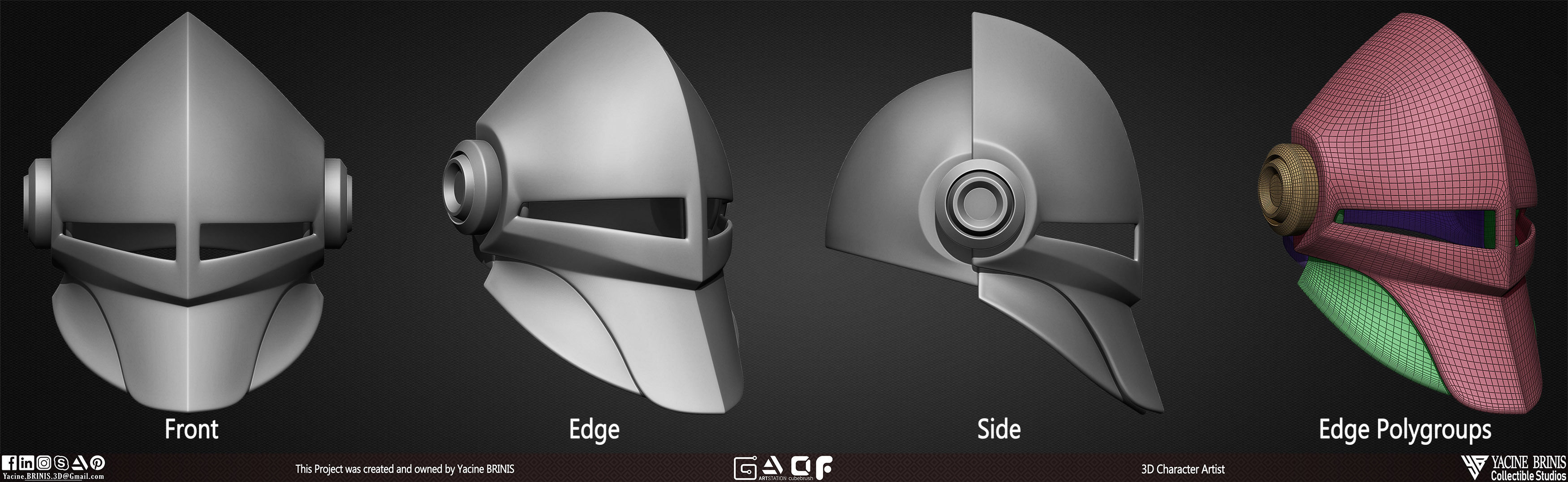 Pack of 20 Helmets Volume 01 Low-poly 3D model_9