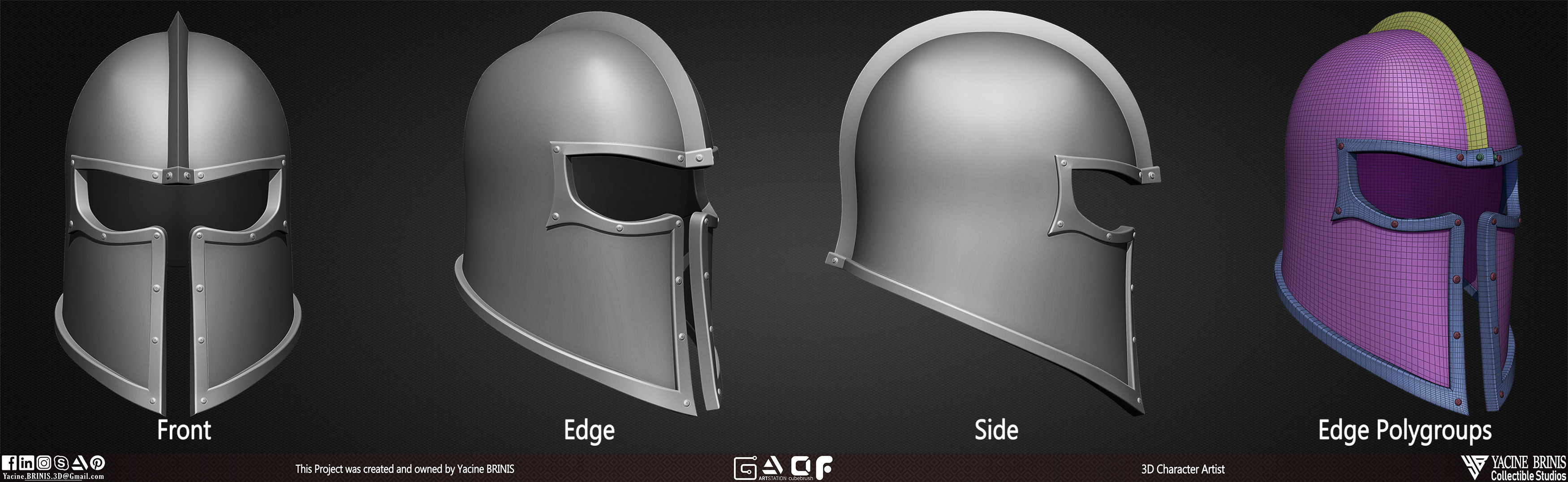 Pack of 20 Helmets Volume 01 Low-poly 3D model_21