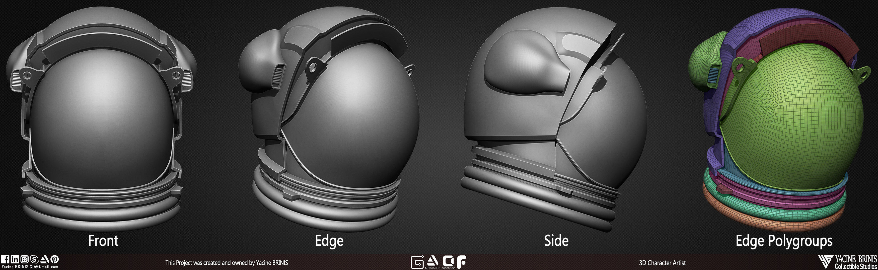 Pack of 20 Helmets Volume 01 Low-poly 3D model_24