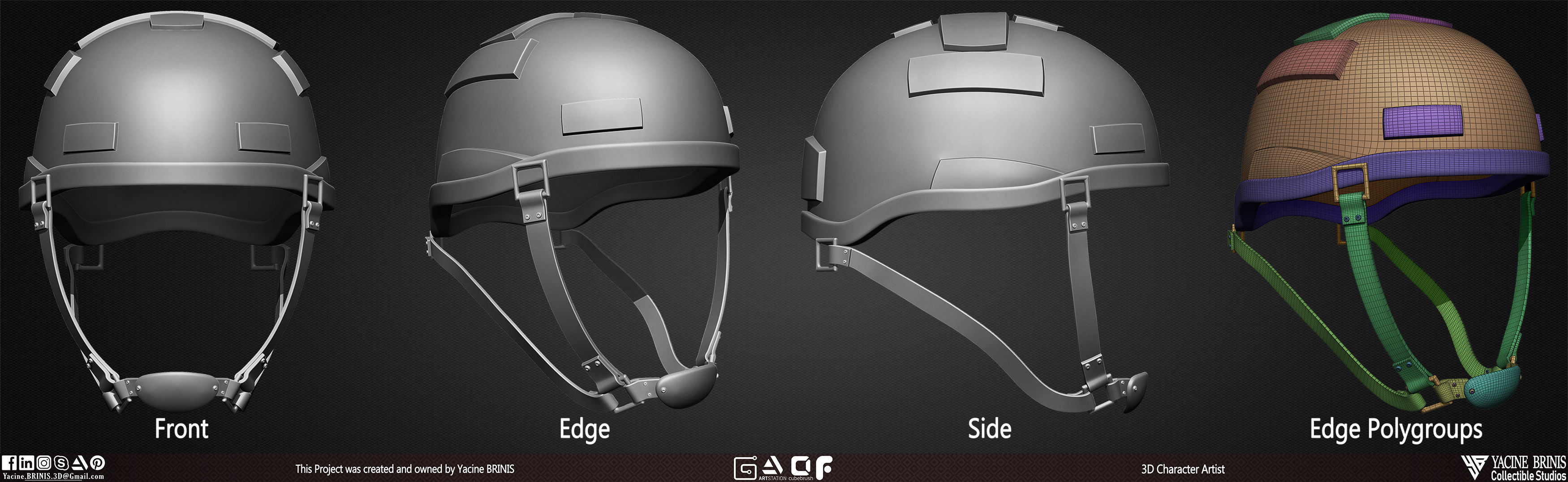 Pack of 20 Helmets Volume 01 Low-poly 3D model_12