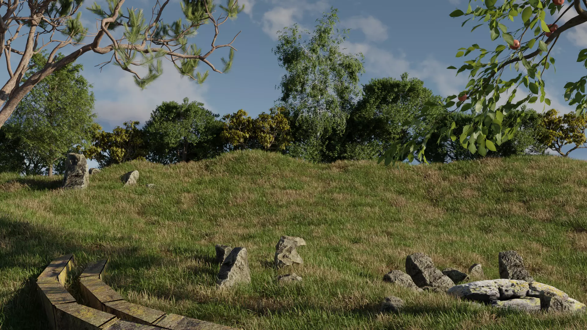 3D realistic Stylized landscape model Low-poly 3D model