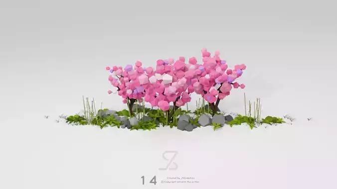 Cherry Blossom Tree Free low-poly 3D model