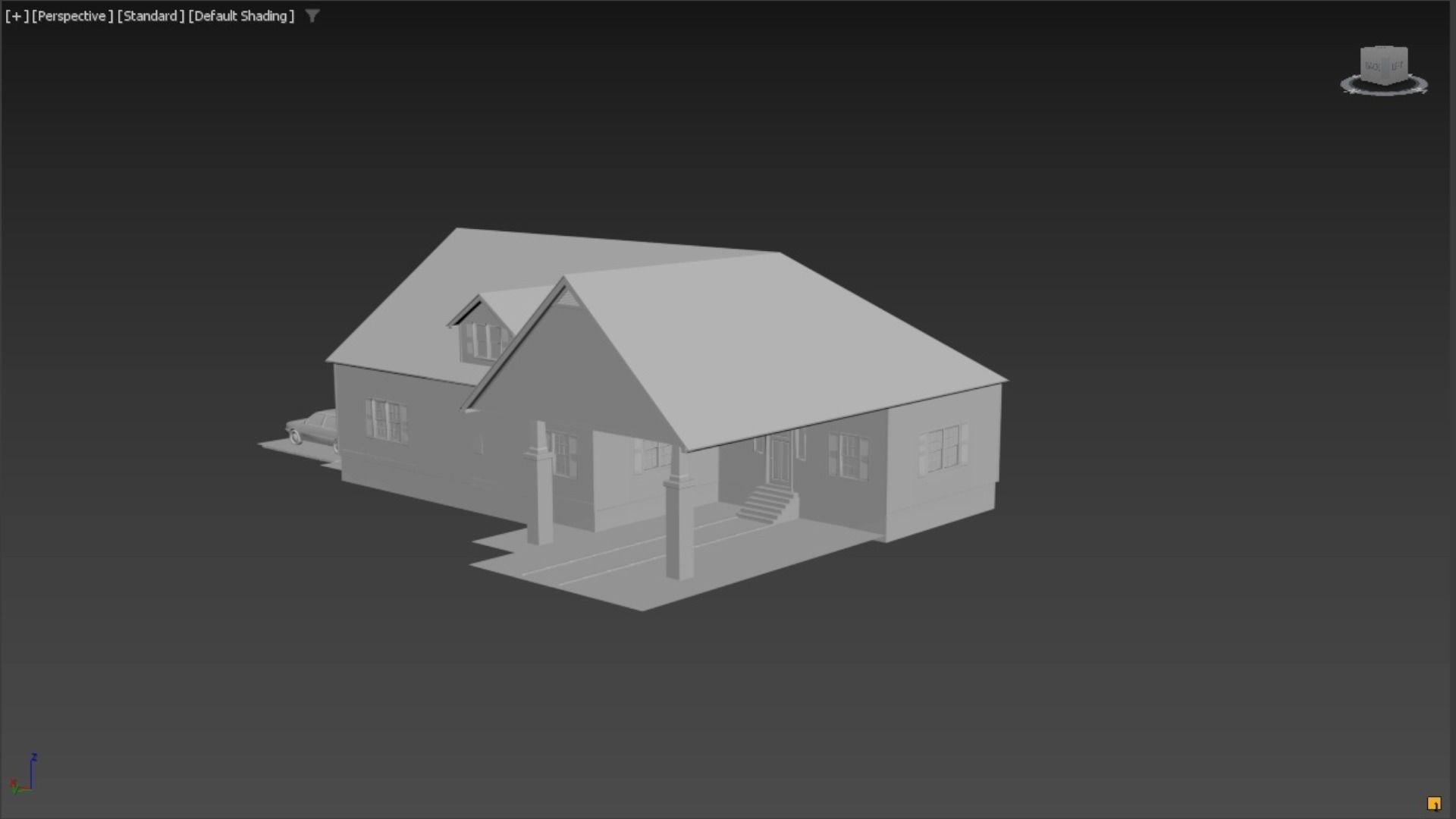 House with interior no textured  3D model_2