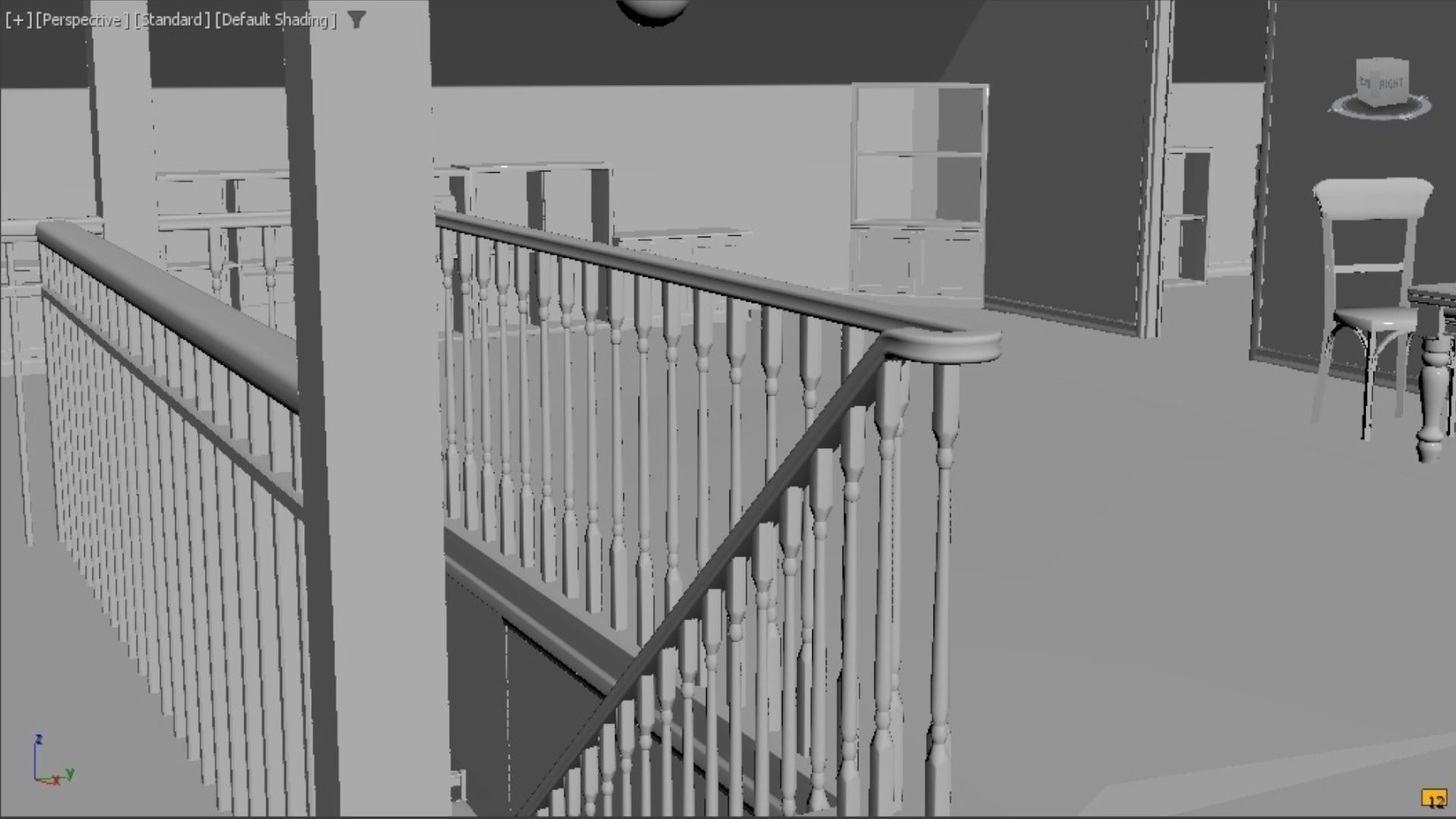 House with interior no textured  3D model_12