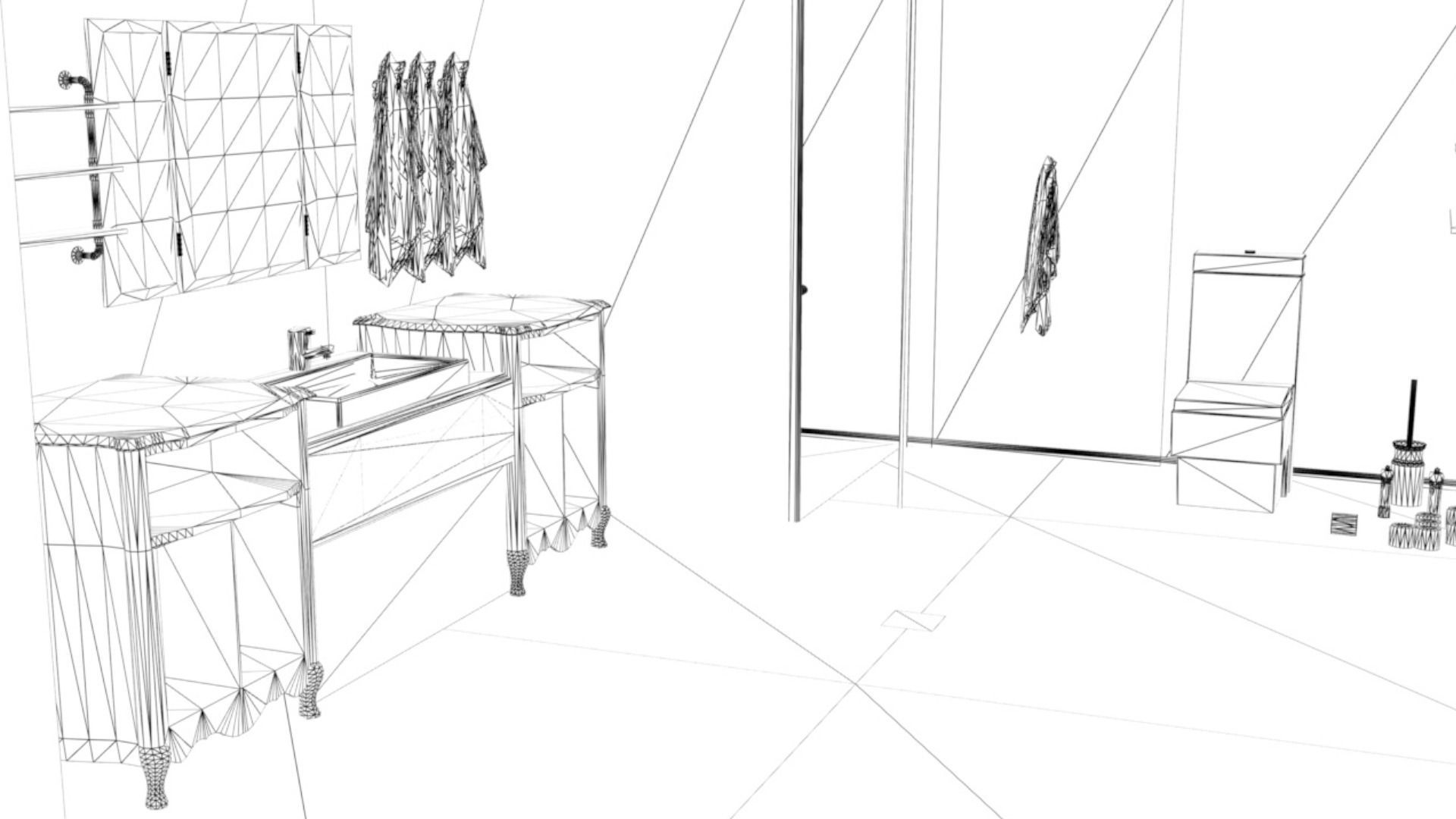 House with interior no textured  3D model_18