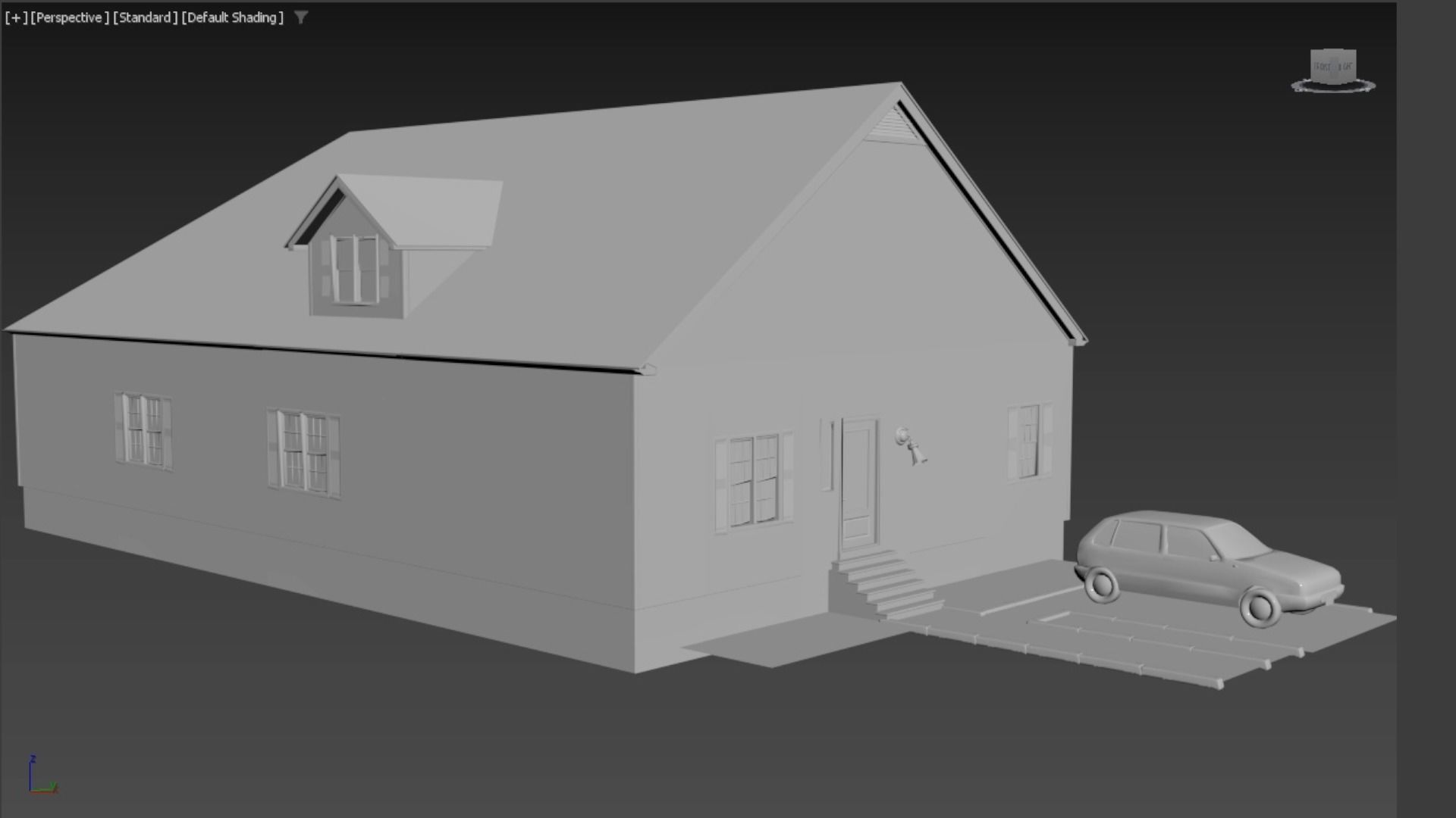 House with interior no textured  3D model_1