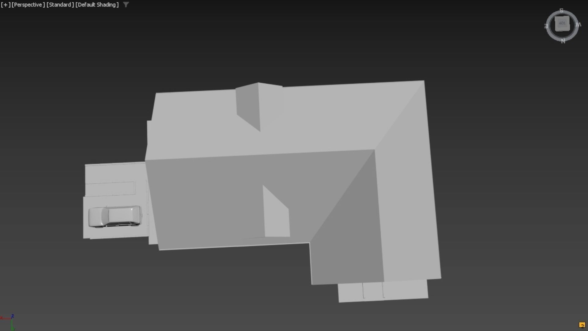 House with interior no textured  3D model_4