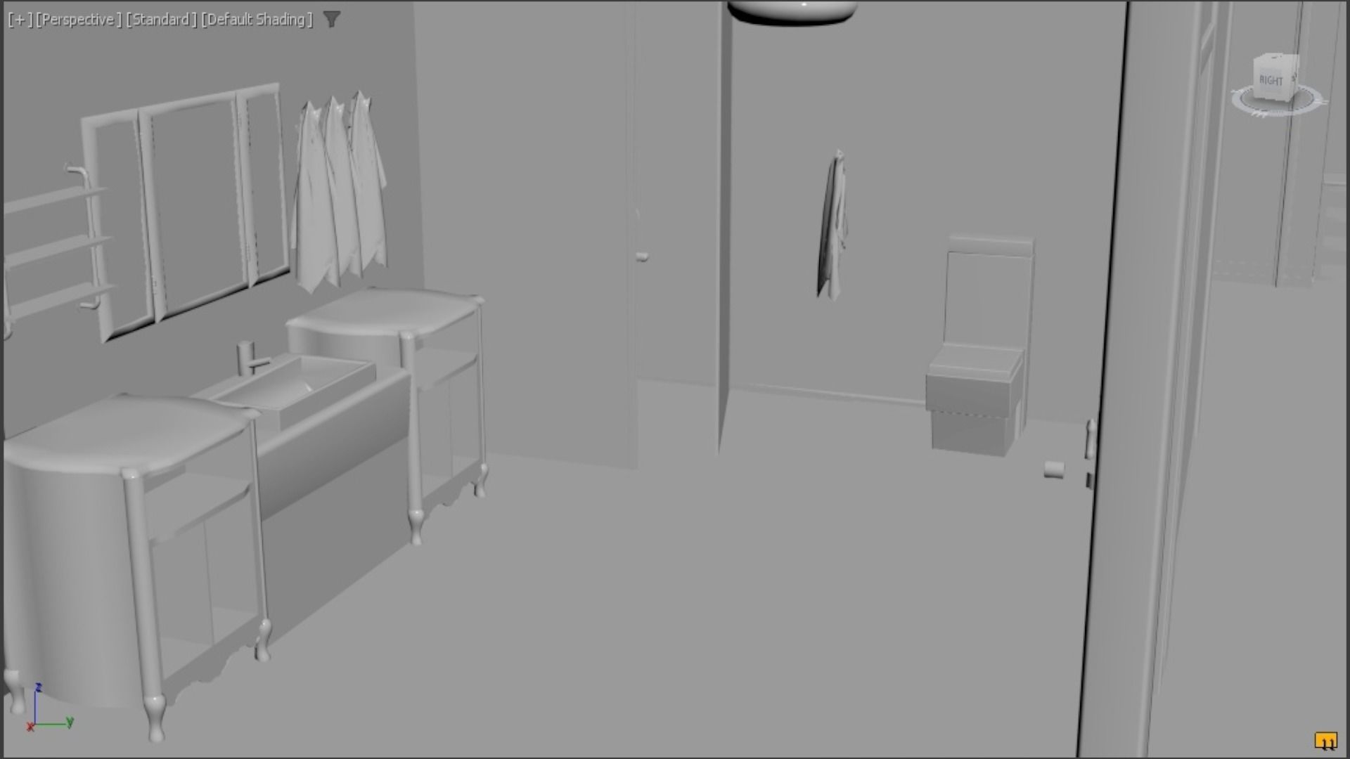 House with interior no textured  3D model_11