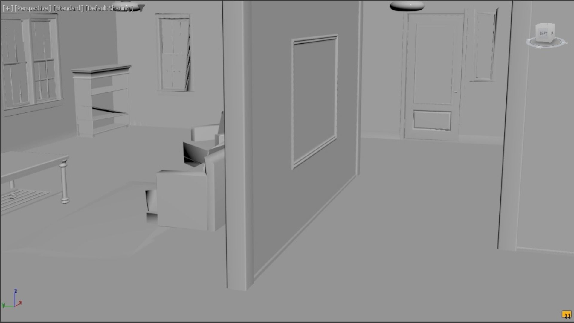 House with interior no textured  3D model_7