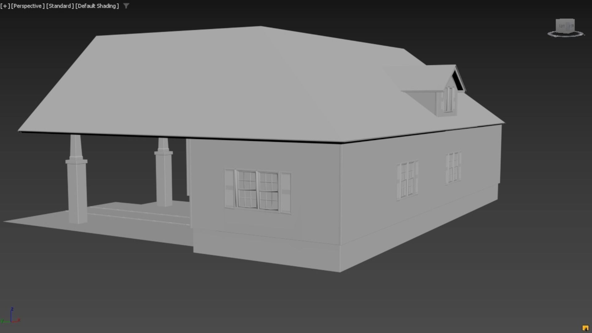 House with interior no textured  3D model_3