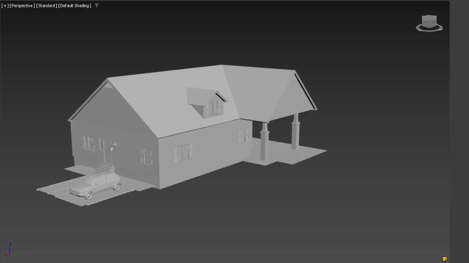 House with interior no textured  3D model_0