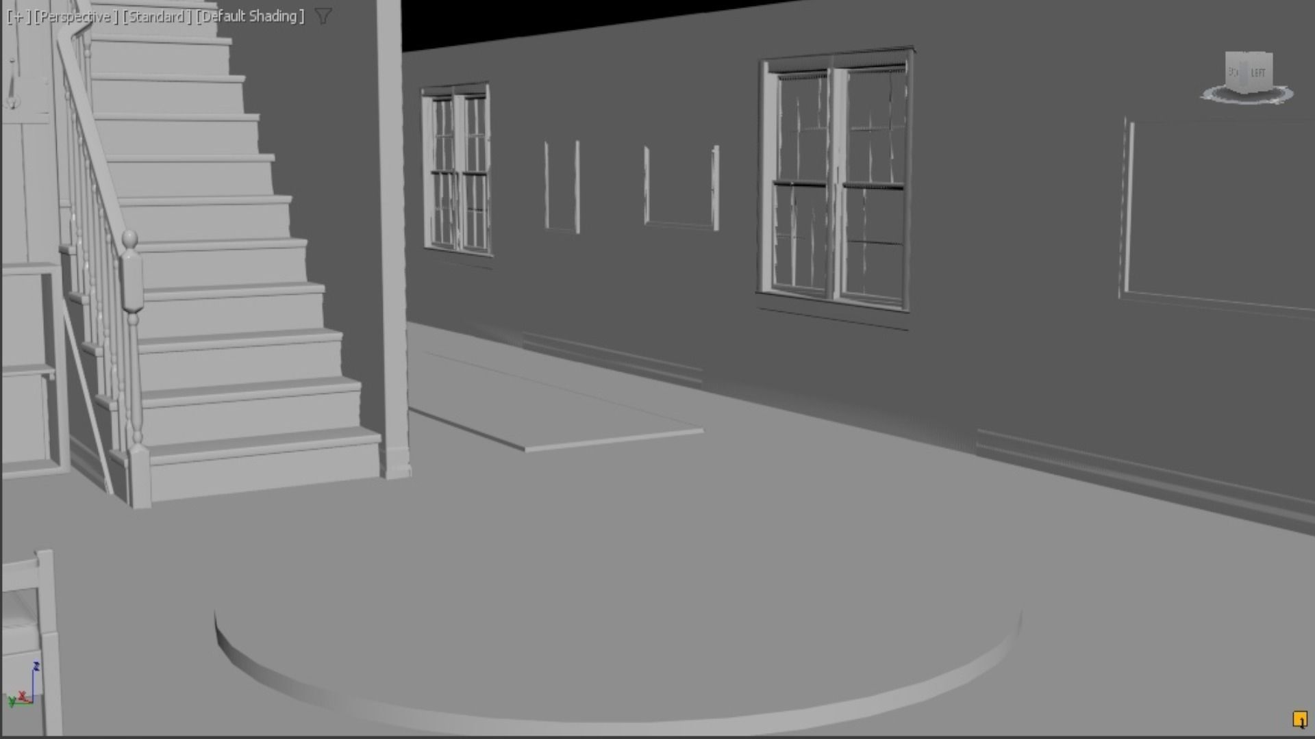 House with interior no textured  3D model_6