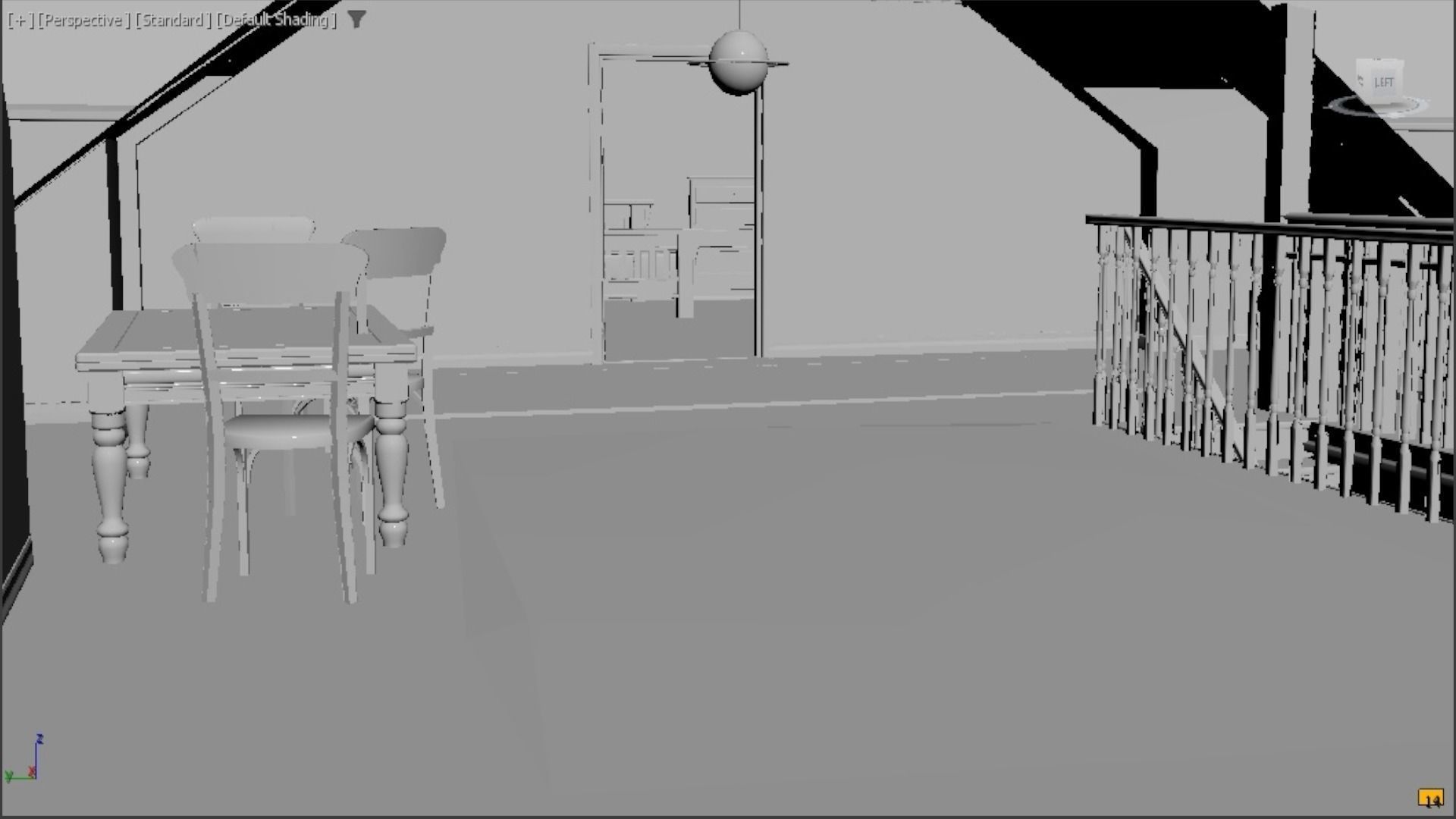 House with interior no textured  3D model_13