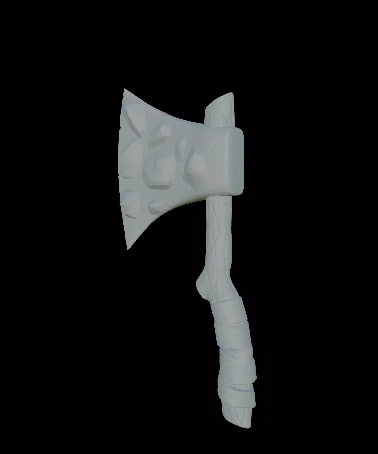 Axe weapon with crystals high-poly Free 3D model