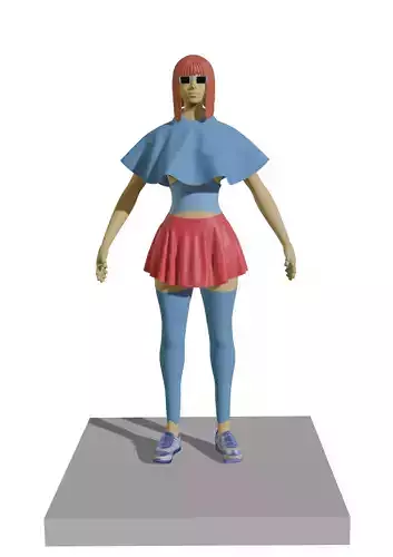 woman pers Low-poly 3D model