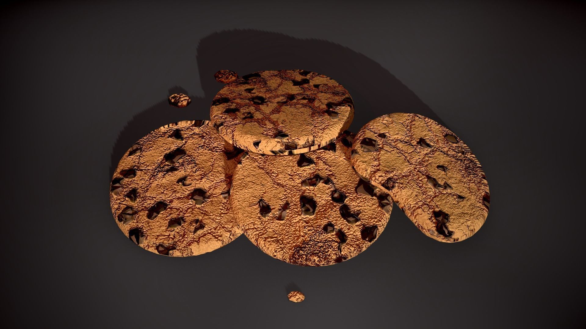 Pile of Cookies Free low-poly 3D model_20