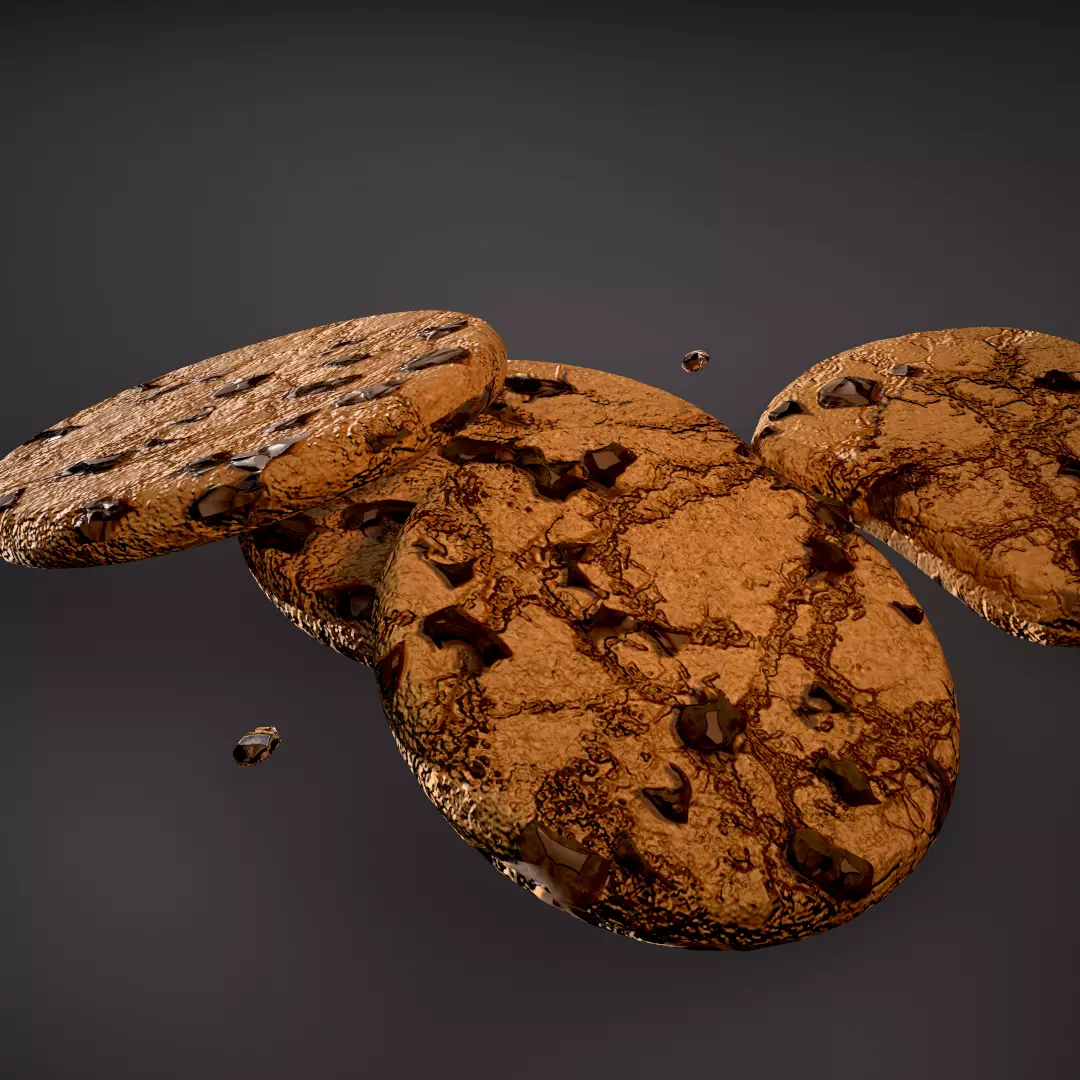 Pile of Cookies Free low-poly 3D model_0