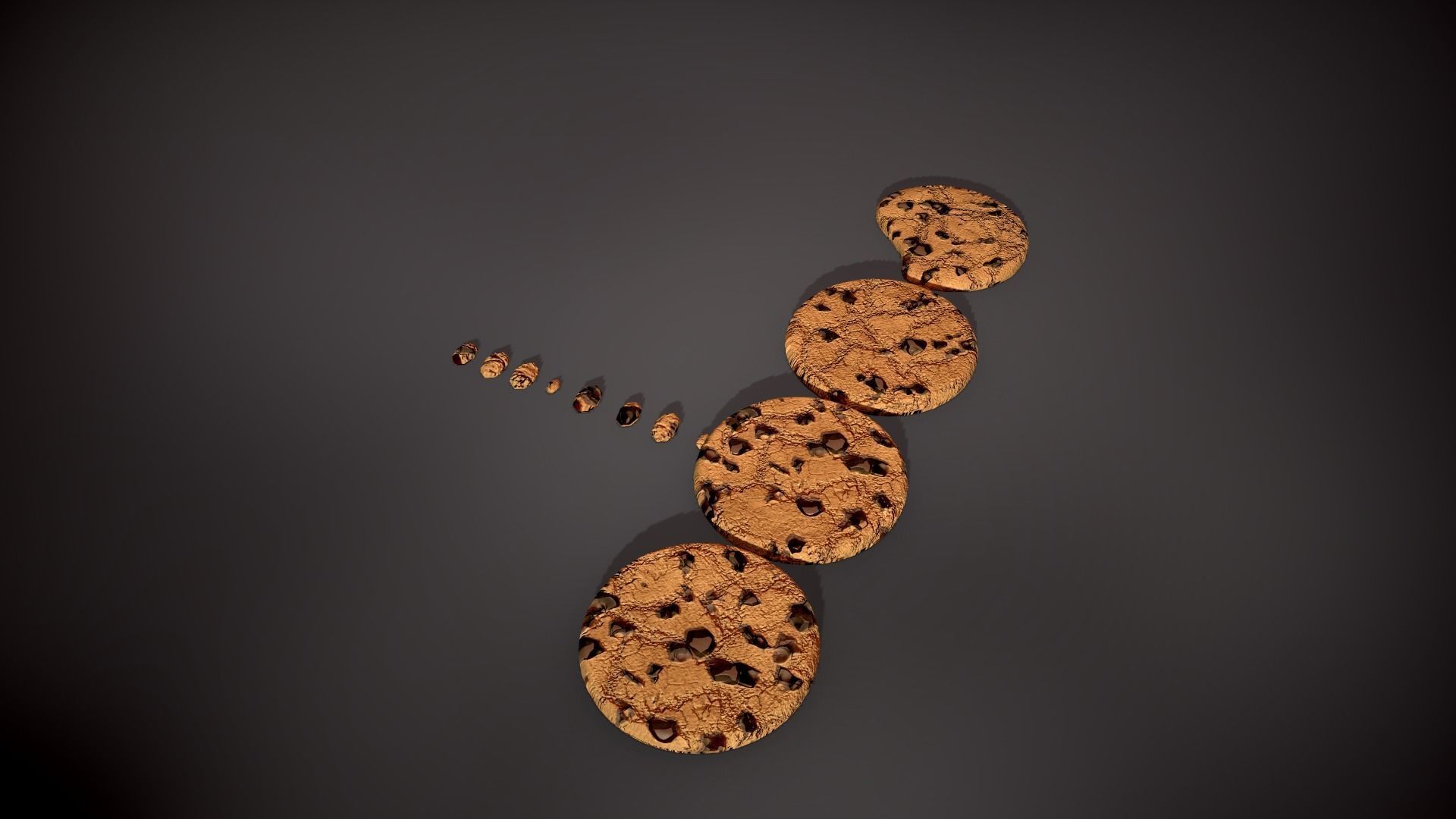 Pile of Cookies Free low-poly 3D model_8