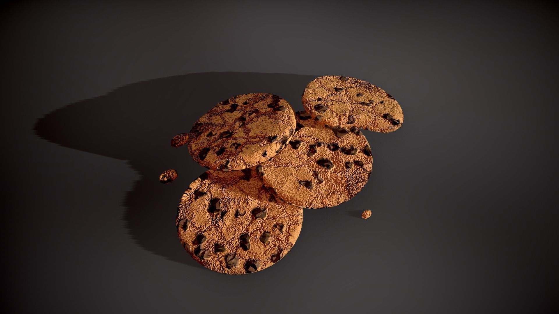 Pile of Cookies Free low-poly 3D model_21