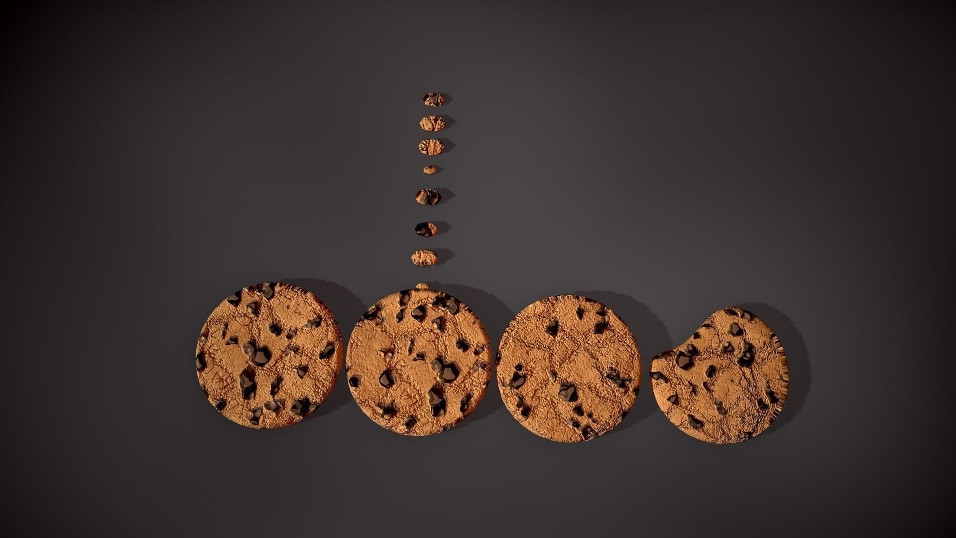 Pile of Cookies Free low-poly 3D model_10