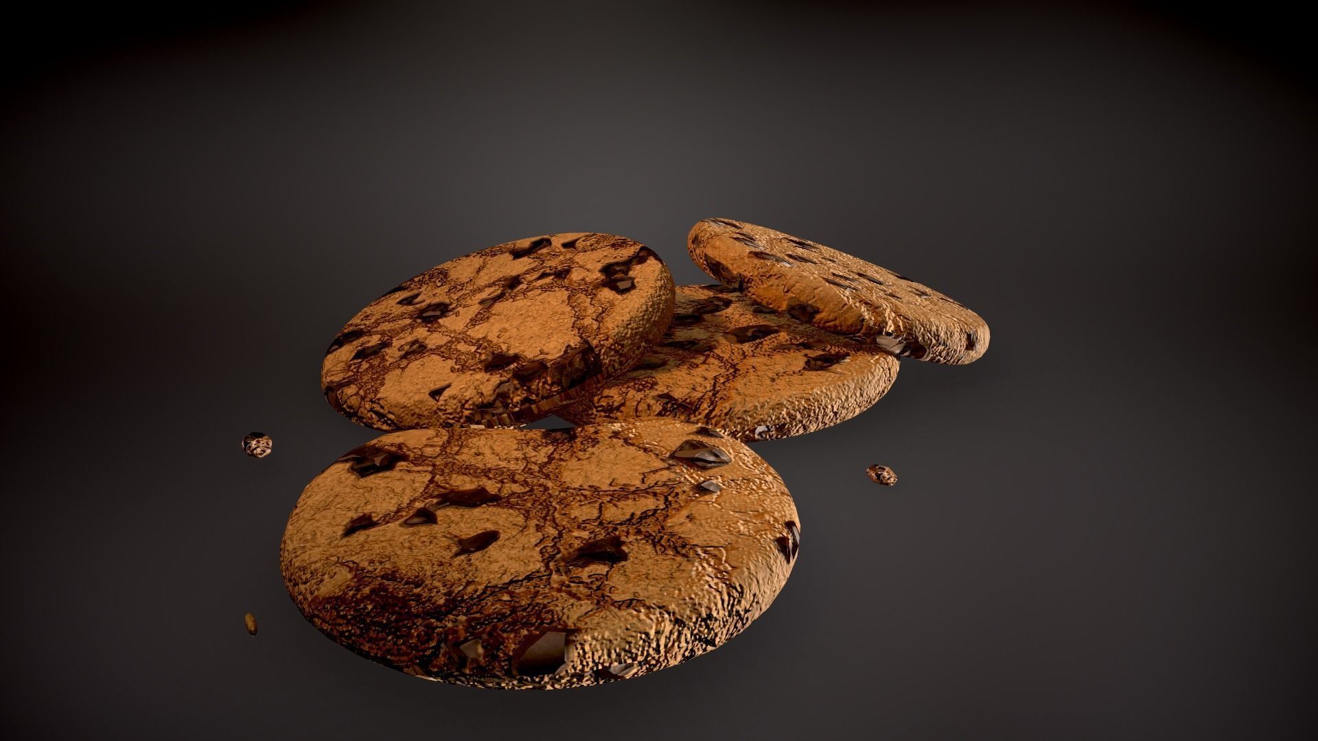 Pile of Cookies Free low-poly 3D model_6