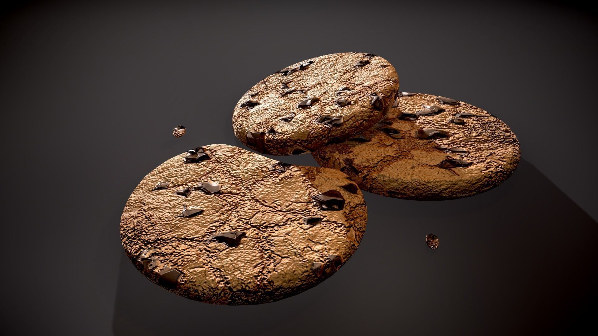Pile of Cookies Free low-poly 3D model_3