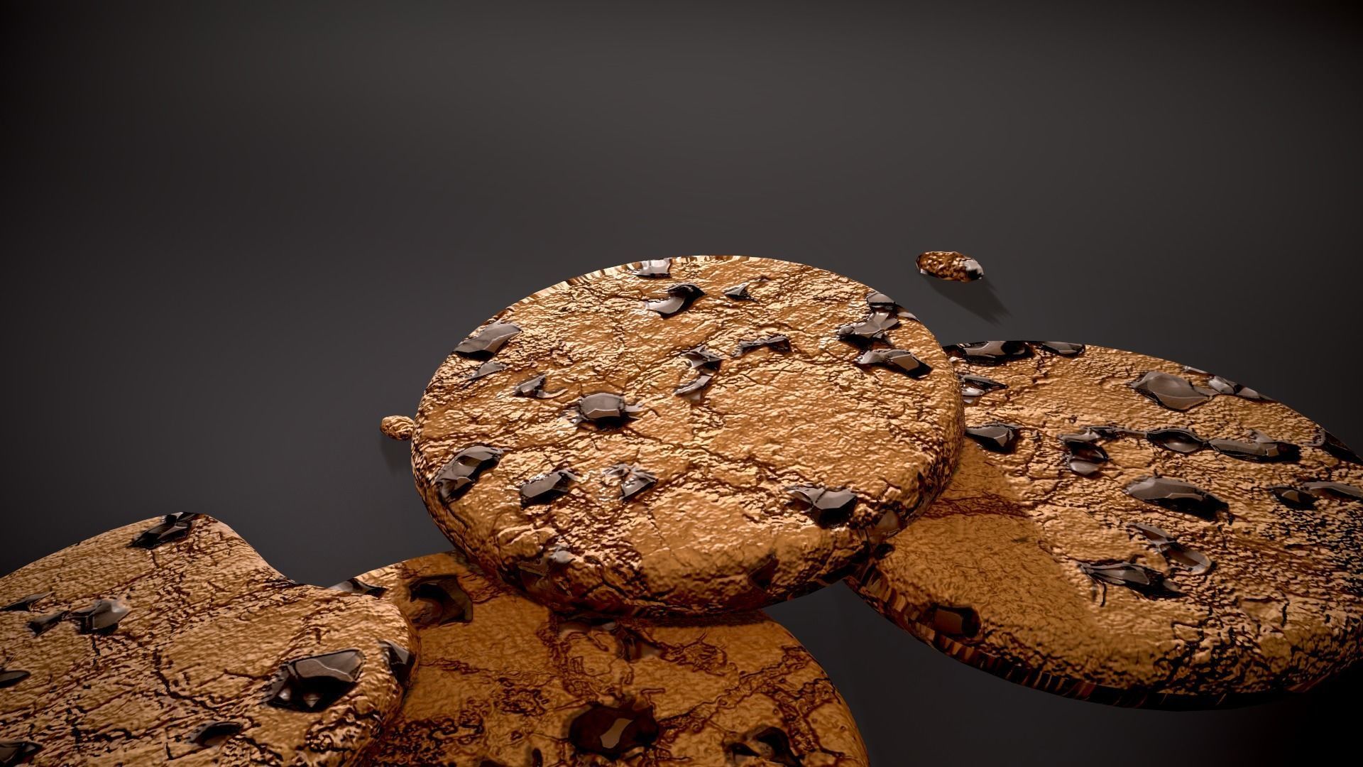 Pile of Cookies Free low-poly 3D model_22