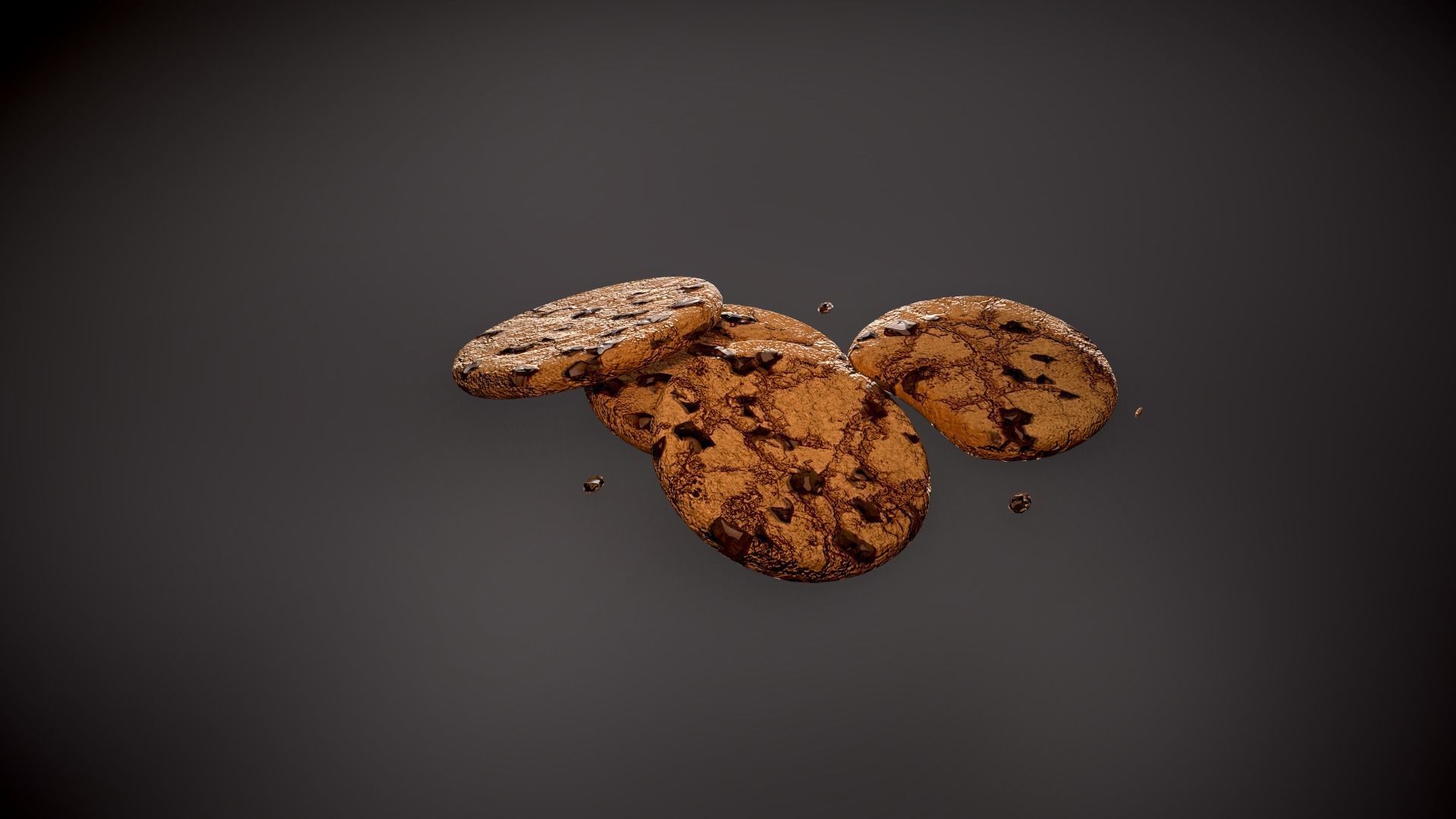 Pile of Cookies Free low-poly 3D model_23