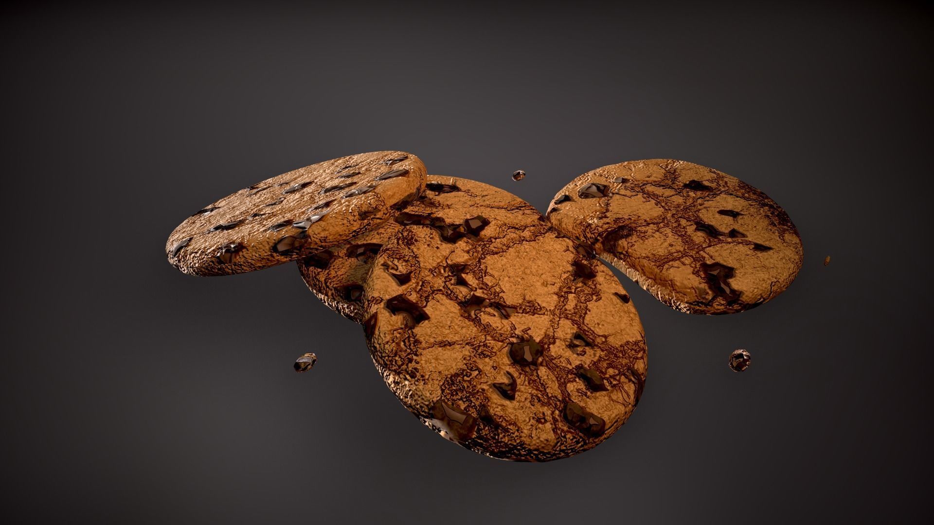 Pile of Cookies Free low-poly 3D model_7