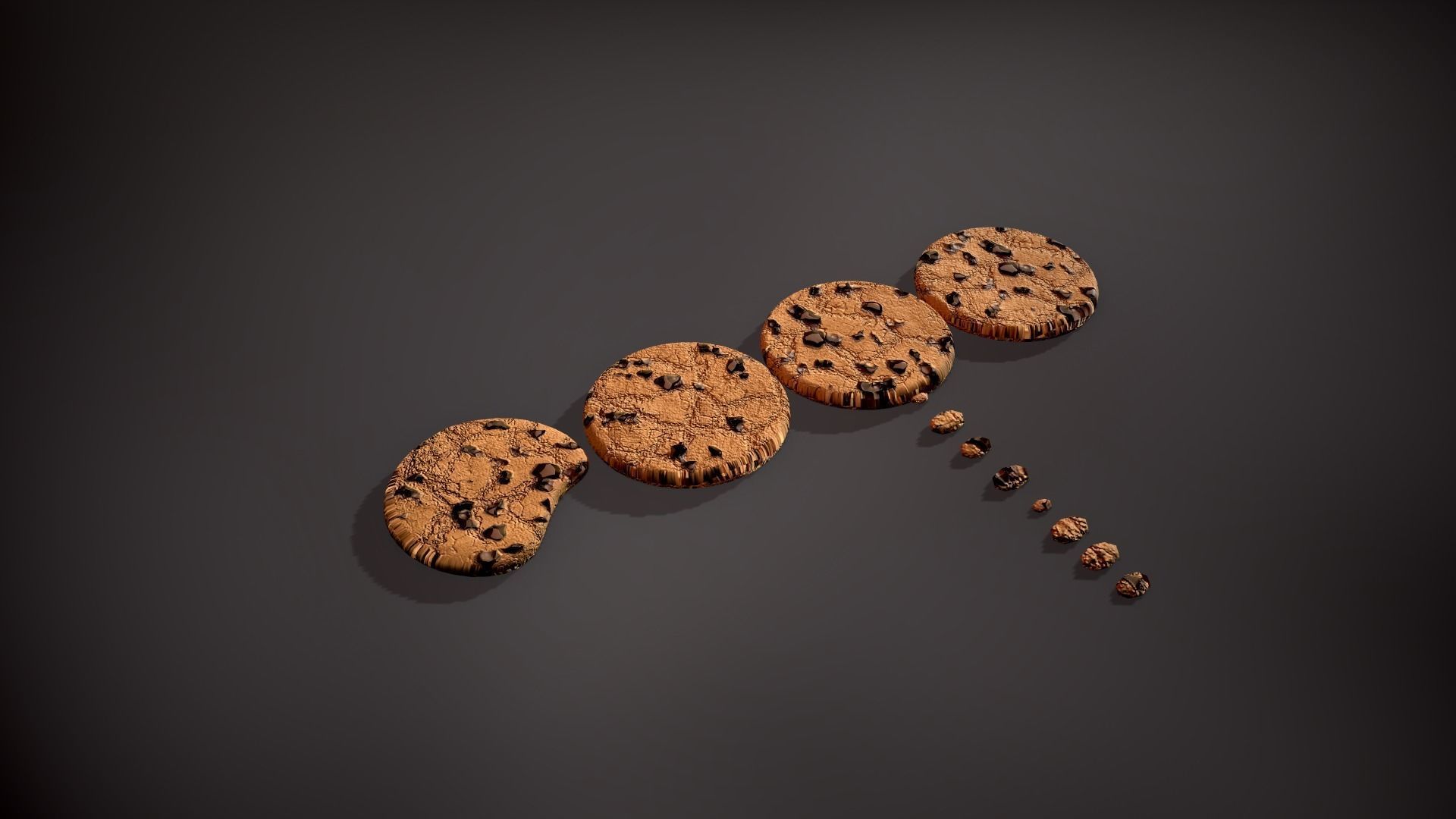Pile of Cookies Free low-poly 3D model_9