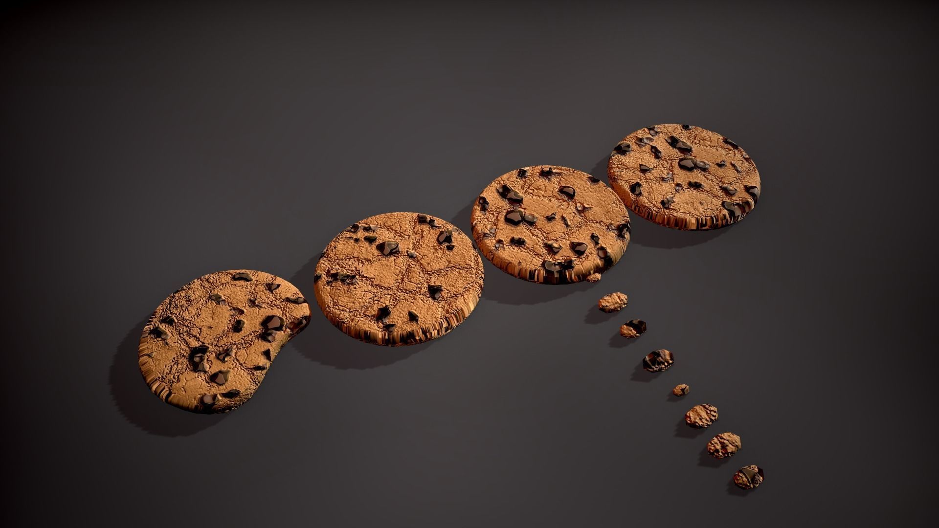 Pile of Cookies Free low-poly 3D model_12