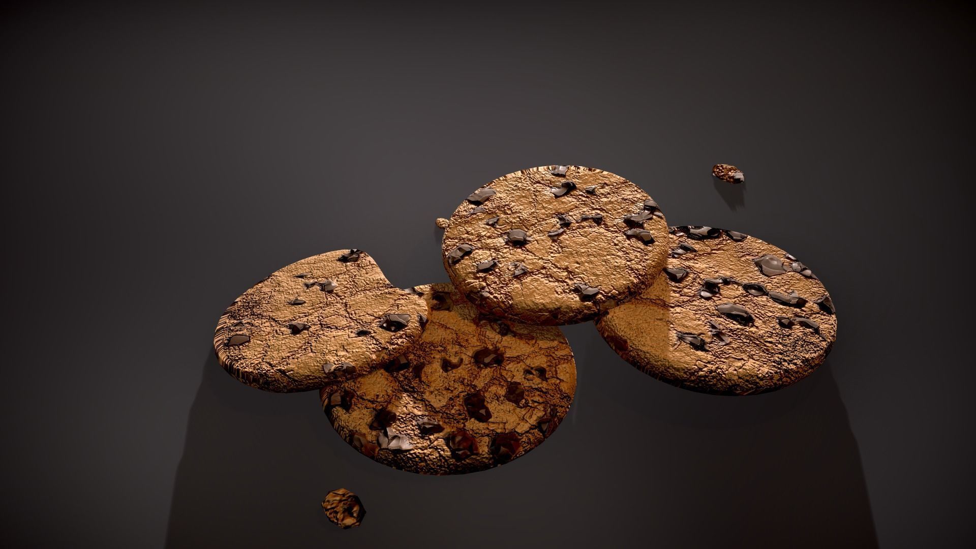 Pile of Cookies Free low-poly 3D model_5