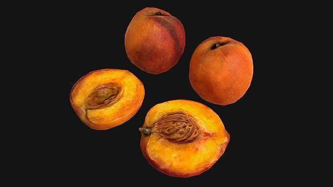 Peach peaches Farm Village Fruit Food Low-poly 3D model 5